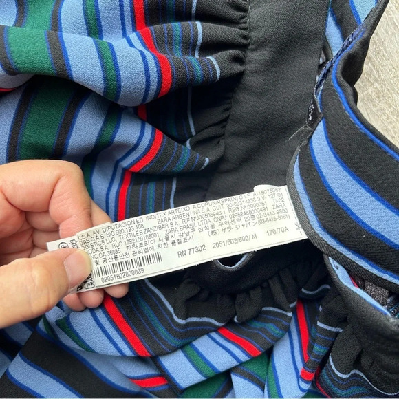 Zara Striped  Pleated A Line Midi Skirt - Picture 10 of 14